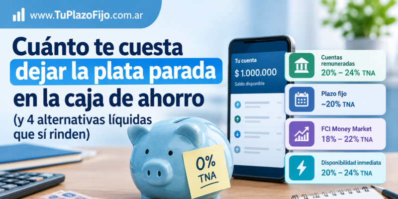 Cuánto te cuesta dejar la plata parada en la caja de ahorro (y 4 alternativas líquidas que sí rinden)