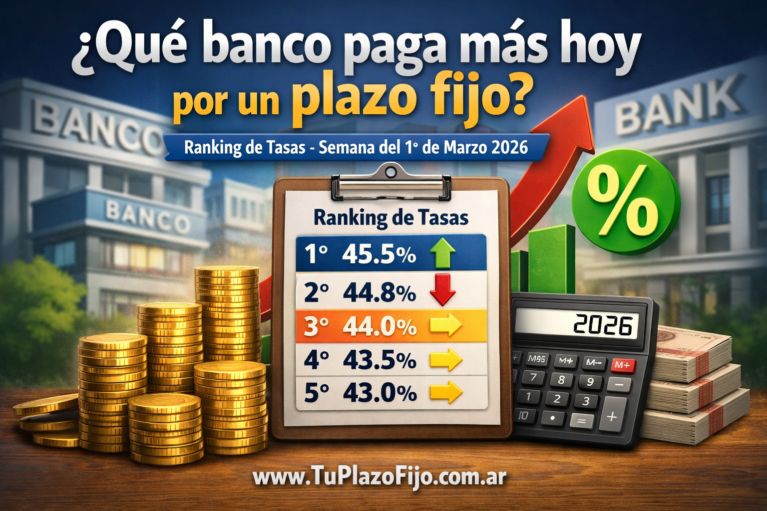 Plazos Fijos Hoy 2026 – Tasas Actualizadas y Simulador